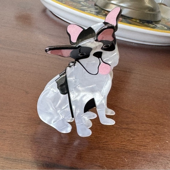 Black and White Bulldog Hair Accessory main image 4